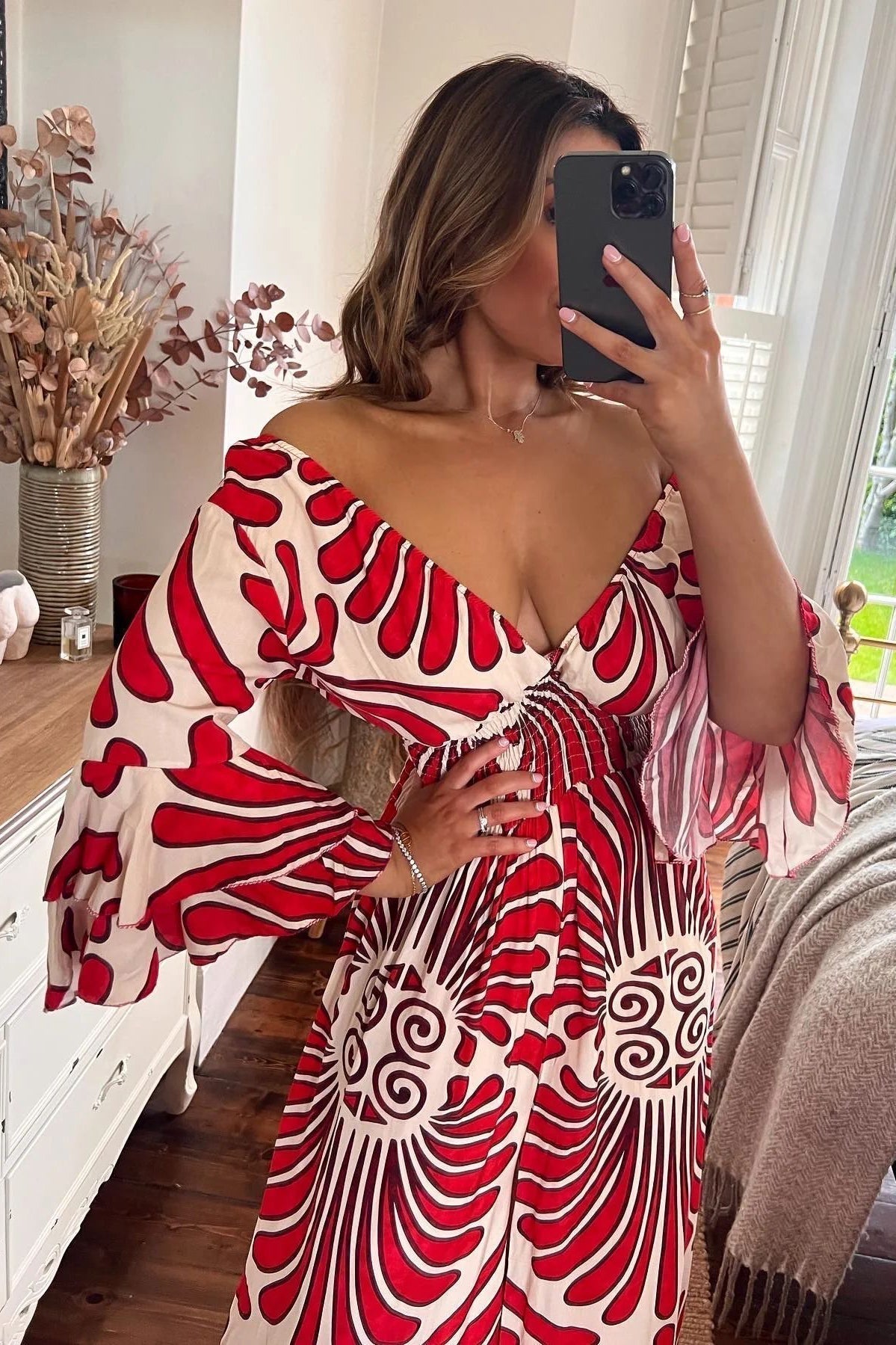 šHot Saleš„Vintage Floral Ruffle Sleeve Jumpsuit
