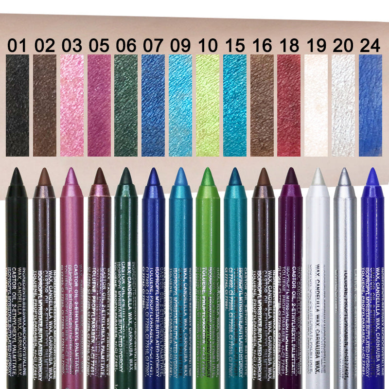 💕Limited Sale 50% OFF💧14-Pack Waterproof Colored Gel Eyeliner Pencil – Metallic & Shimmer Finishes, Smudge-Proof(Pencil sharpener color is random)