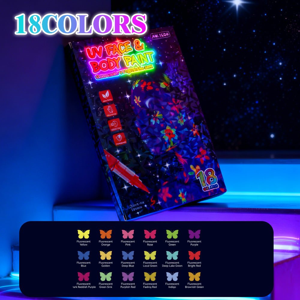 🎁New Year Special Deals £9.99!!⚡50K+ SOLD!🎁UV Glow Face and Body Paint Markers Set