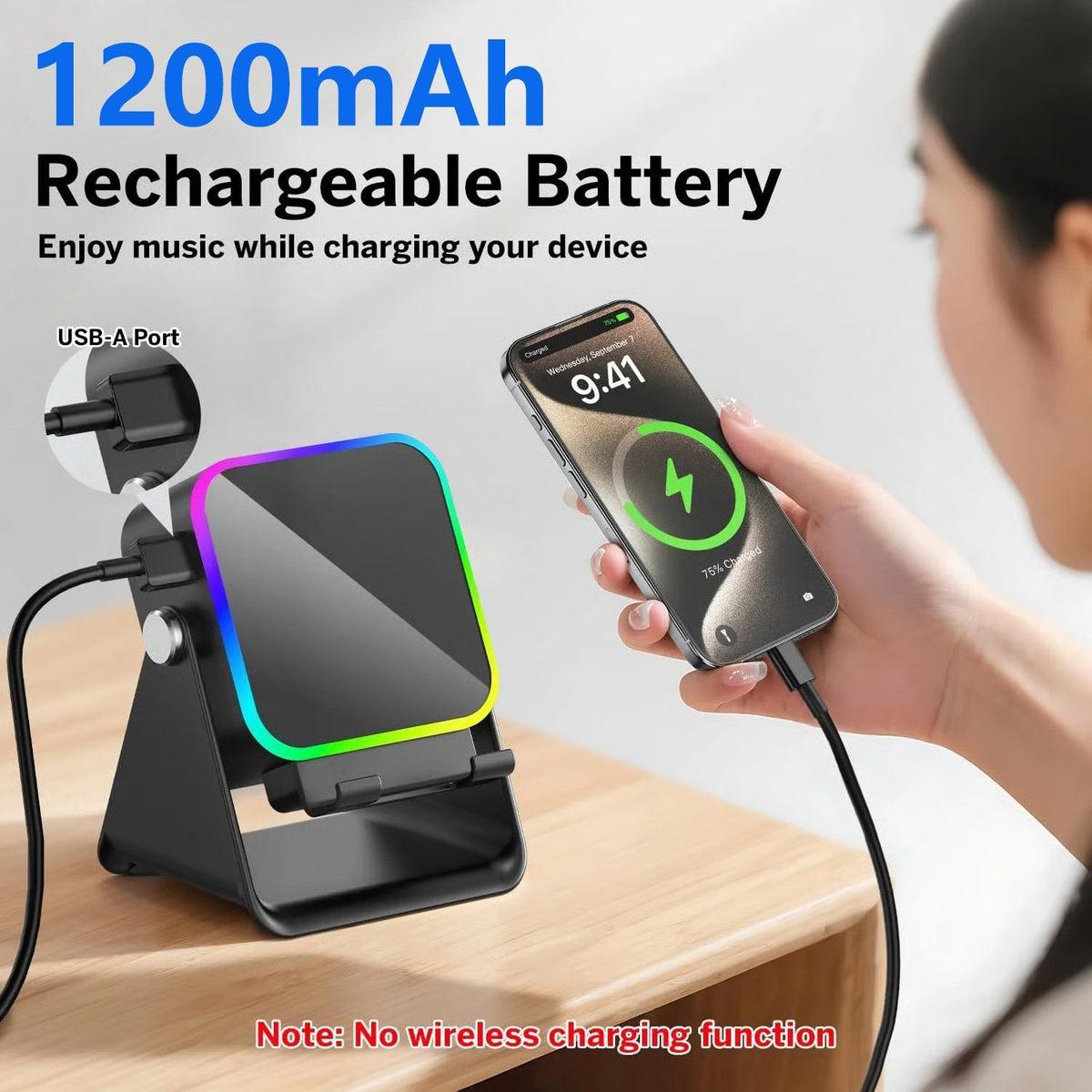 🎶Limited Sale 50% OFF📱 5-in-1 Wireless Induction Bluetooth Speaker with Adjustable Phone Stand