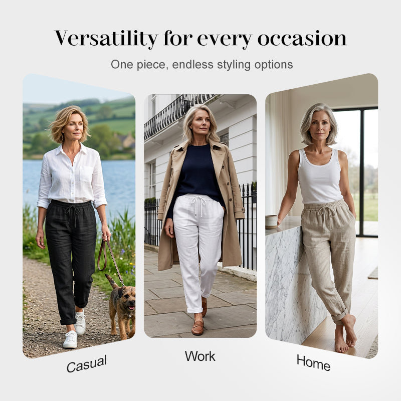 šøLast Day Sale 70% OFF!!šøWomen's Elastic Waist Cotton Linen Casual Pants