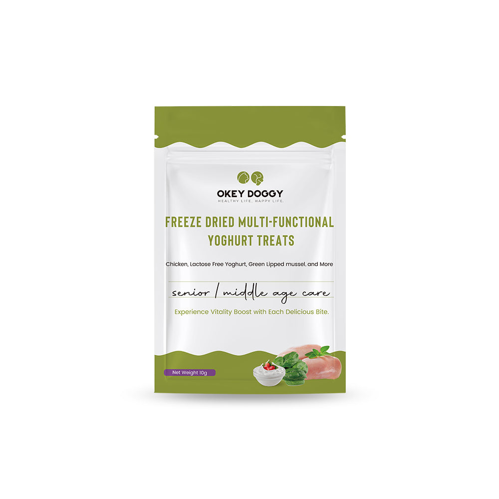 OKEY DOGGY Freeze Dried Senior & Middle Age Care Multifunctional Yoghurt Pet Treats 50g
