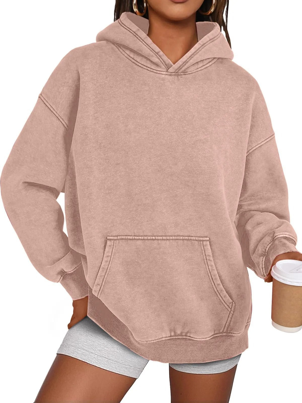 🔥LAST DAY SALE 60% OFF!!💥🎁Womens Acid Wash Hoodie Oversized Long Sleeve Fall Fashion Sweatshirts
