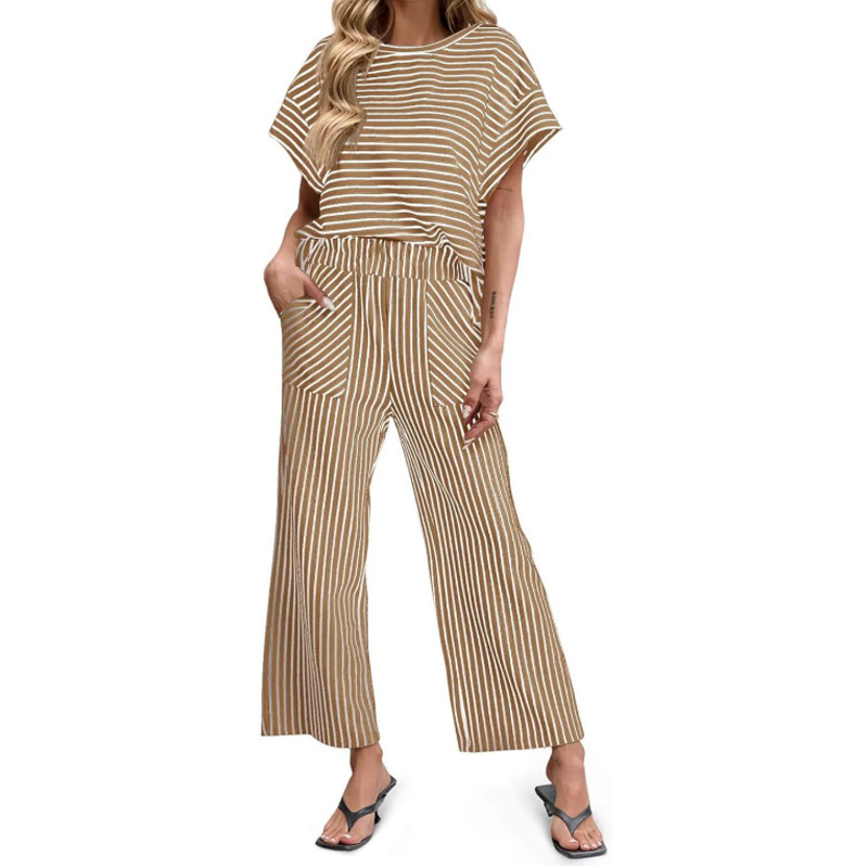 💕New Arrival 70% OFF🎀Striped Loungewear 2-Piece✨Women's Relaxed Lounge Set