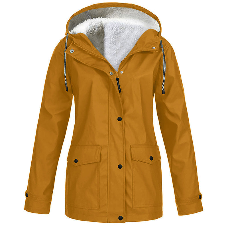 šLast Day-50% OFFā¤ļøāš„Women's Plush-Lined Windproof Hooded Jacket