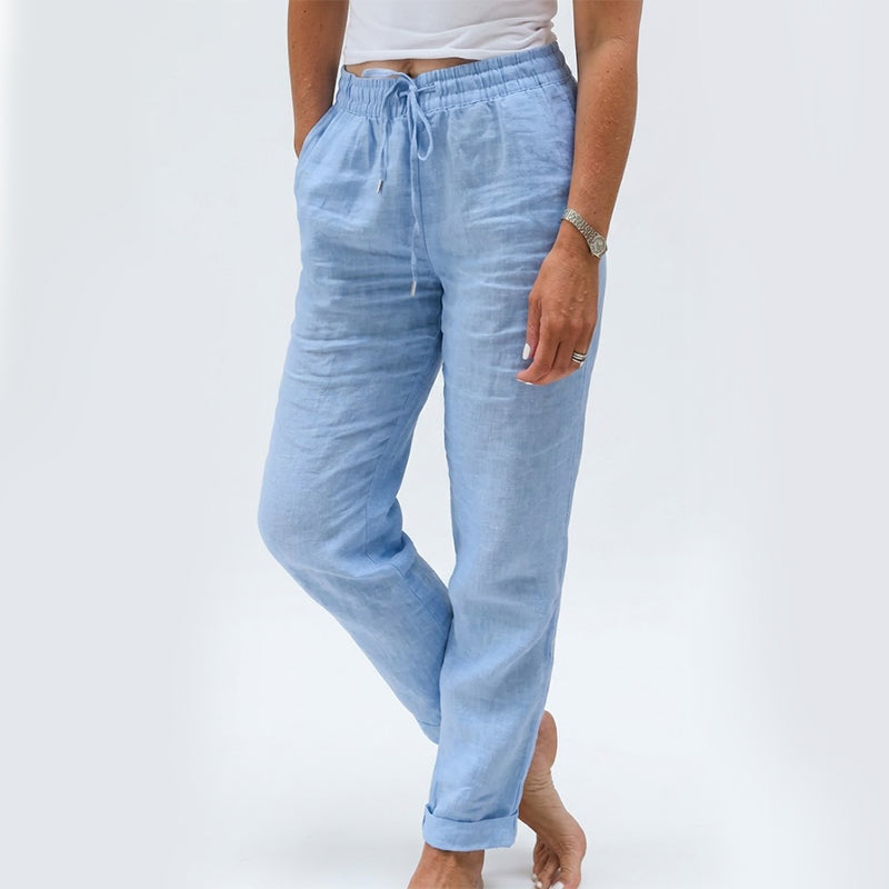 🌸Last Day Sale 70% OFF!!🌸Women's  Elastic Waist Cotton Linen Casual Pants