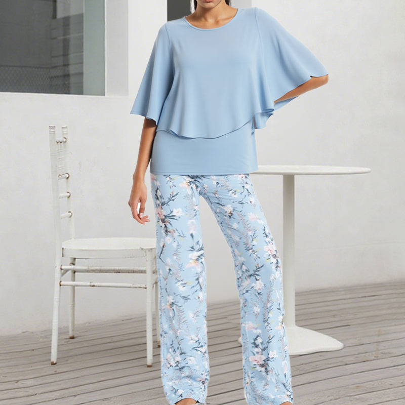 🔥LAST DAY SALE - 60% OFF🔥Women’s Printed Pants and Crew Neck Top Set