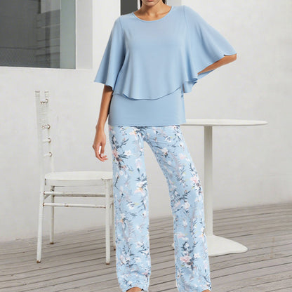 🔥LAST DAY SALE - 60% OFF🔥Women’s Printed Pants and Crew Neck Top Set