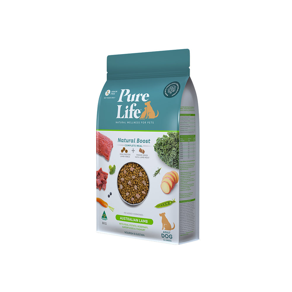 PURE LIFE Natural Boost Lamb Adult Dry Dog Food 8kg
