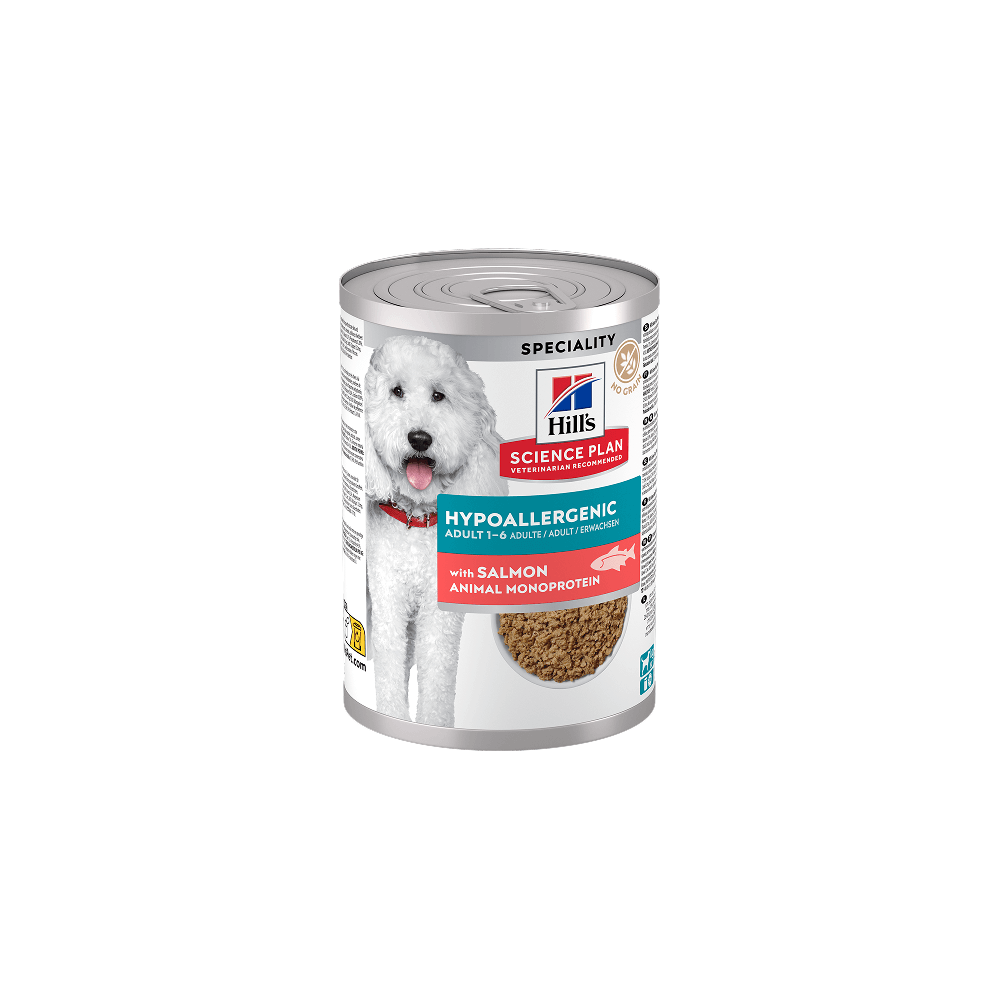 Hill's Science Plan Hypoallergenic Adult Dog Wet Food with Salmon 363g Can