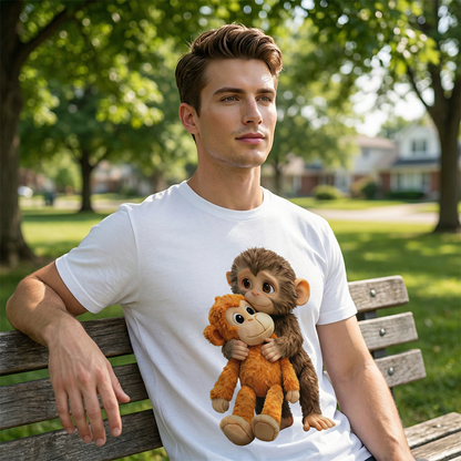 💥Summer Hot Sale 50% OFF💥Unisex Monkey Hugging Toy Graphic T-Shirt