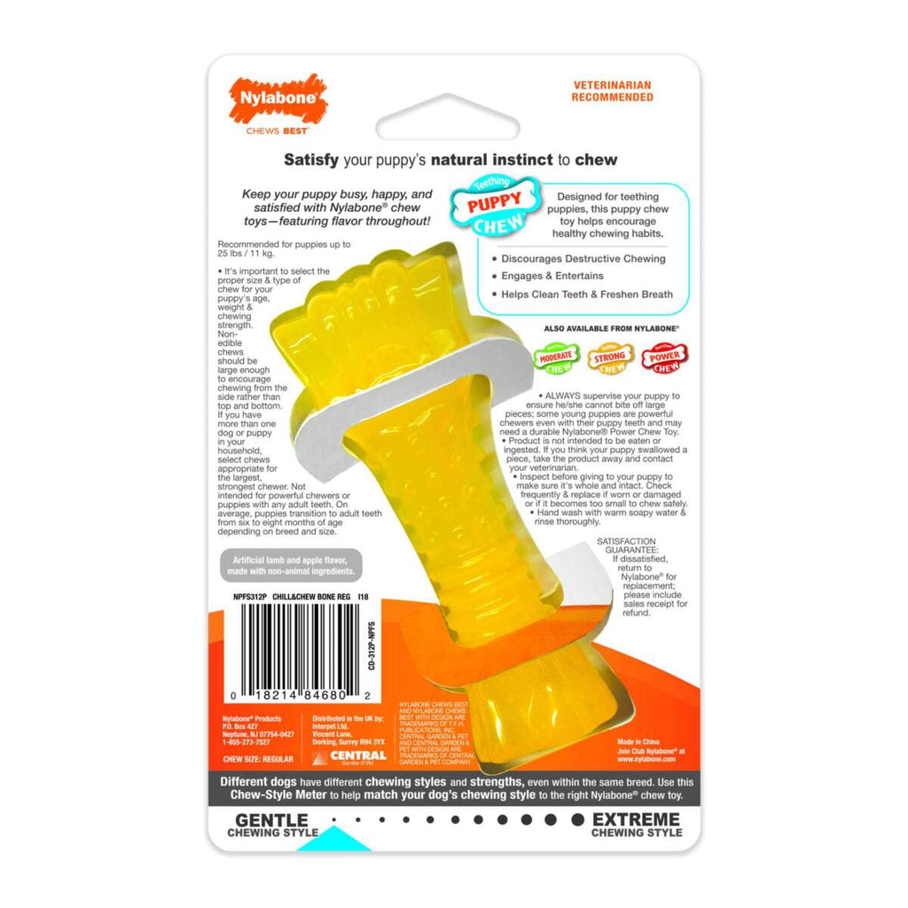 Nylabone Teething Puppy Chew Toy Freezer Dog Toy Lamb & Apple Flavor