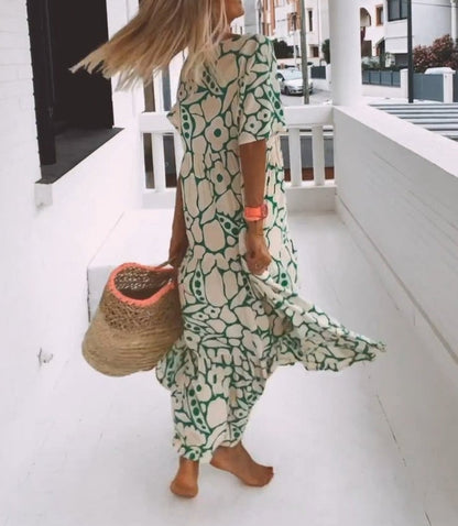 💖SUMMER HOT SALE🎁 2025 New Short-sleeved Printed Dress