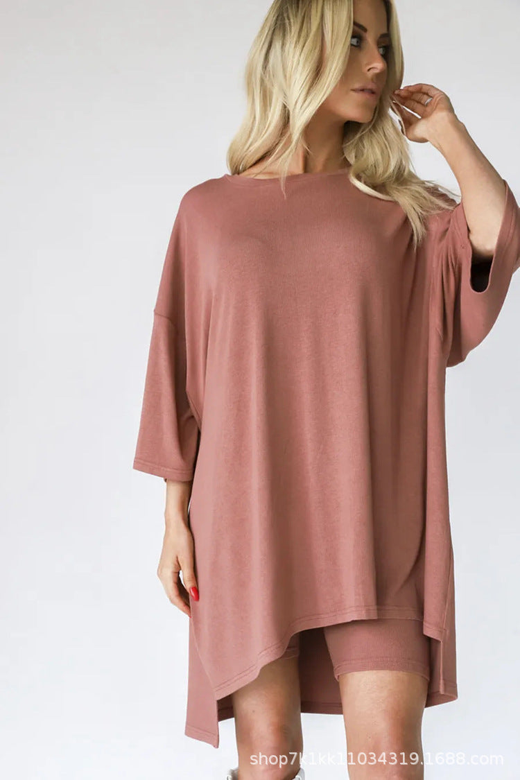 🎁Hot Sale⏳Oversized Tee & Biker Outfit Lounge Short Set