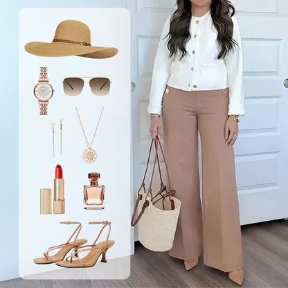 👖LAST DAY - 49% OFF!!✨High-Waist Wide Leg Pants – Figure-Flattering, 3 Adjustable Lengths & Super Stretch 🏃‍♀️