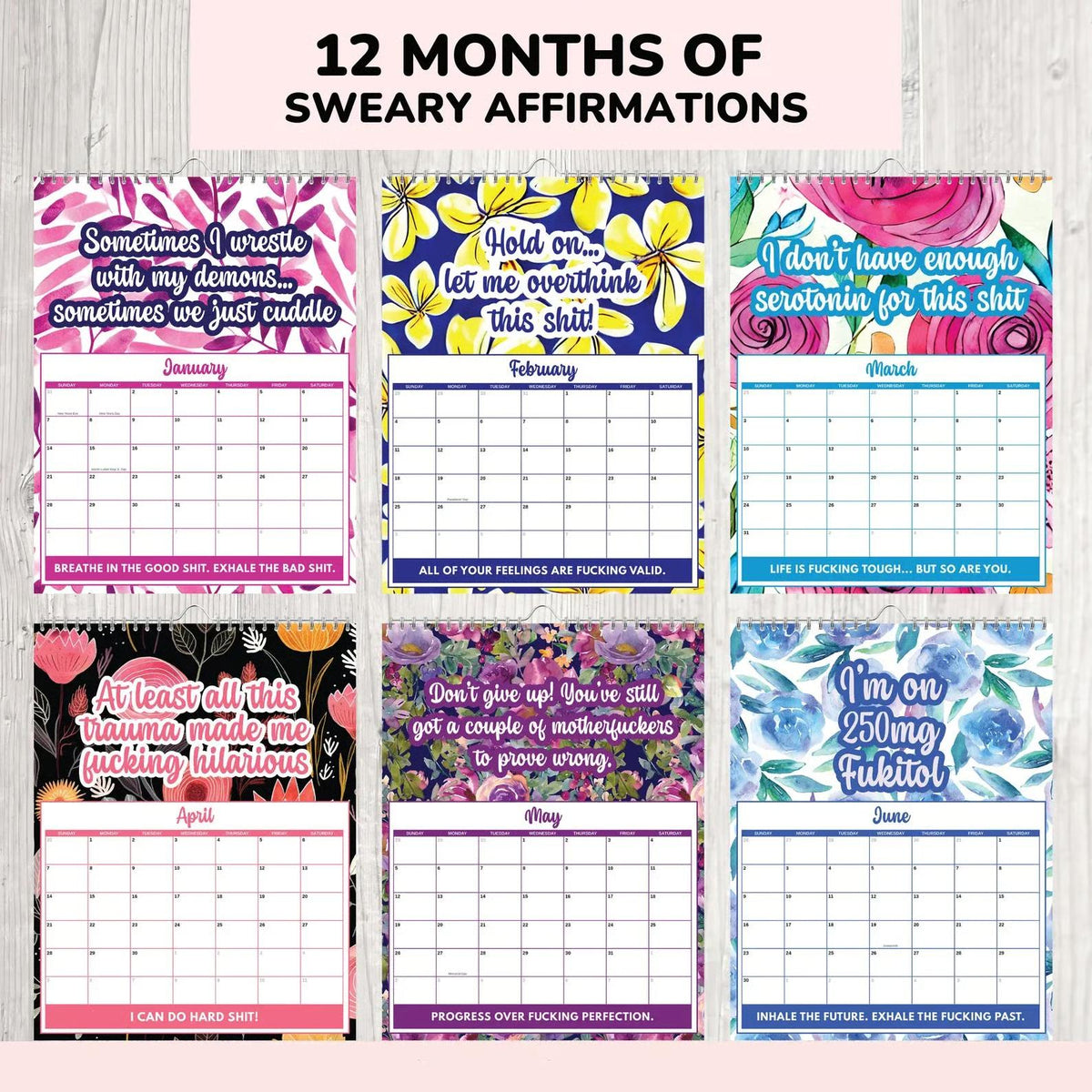 💝New Year Sale 50% Off✨2026 Sweary Mental Health Calendar
