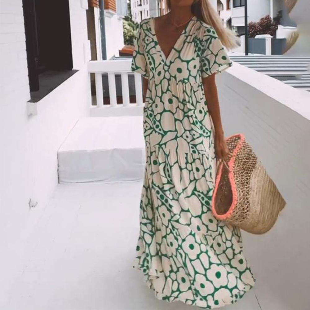 💖SUMMER HOT SALE🎁 2025 New Short-sleeved Printed Dress