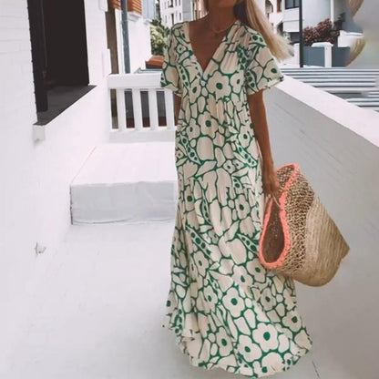 💖SUMMER HOT SALE🎁 2025 New Short-sleeved Printed Dress