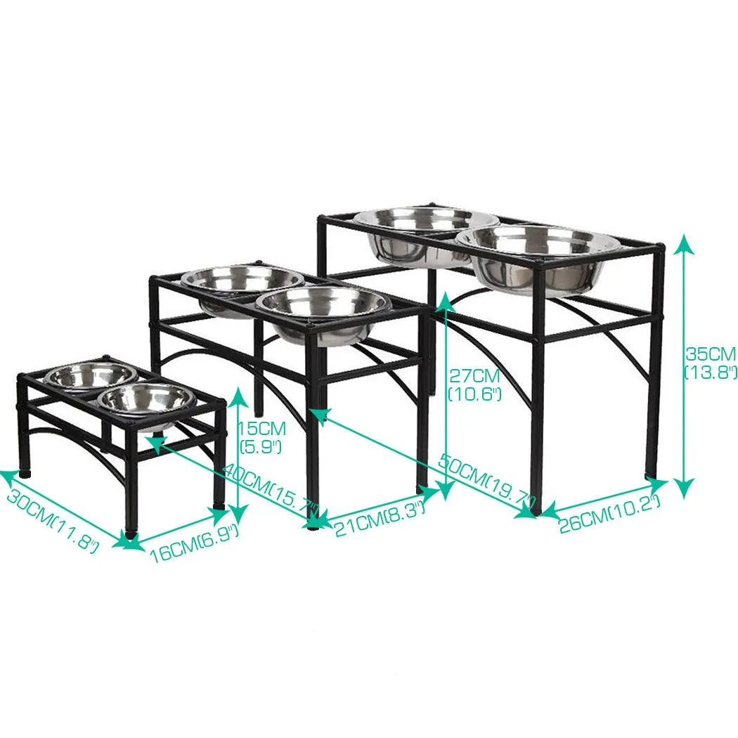Dual Elevated Raised Pet Feeder