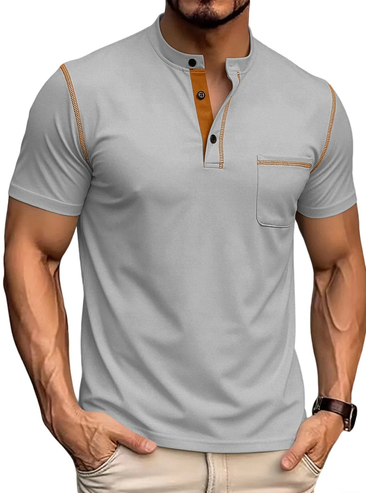 Seasonal Clearance Sale ⚡10 for Just 29.99 Men's Casual Short-Sleeve Henley Pocket T-Shirt