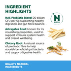 NAS - Gut Balance Probiotic - Natural Powder (High Strength 20 Billion CFU) for Dogs & Cats