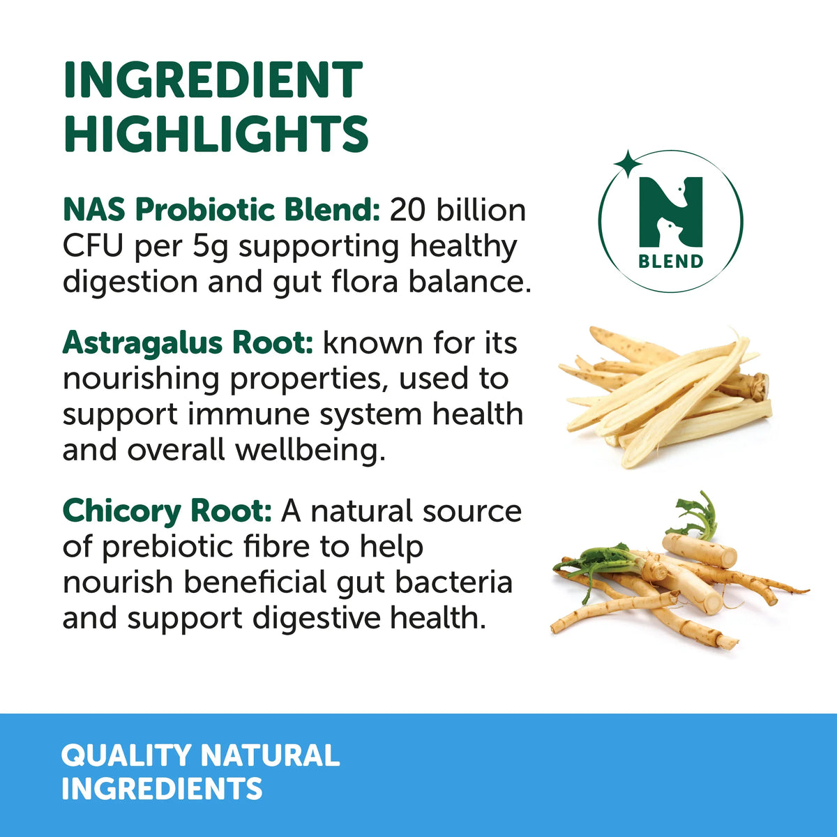 NAS - Gut Balance Probiotic - Natural Powder (High Strength 20 Billion CFU) for Dogs & Cats