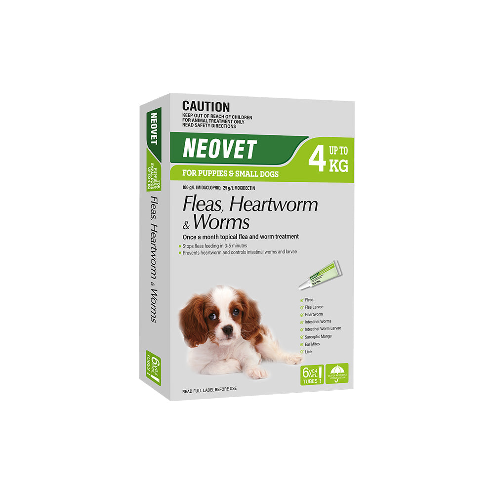 NEOVET Flea And Worming For Puppies & Small Dogs Up To 4kg Green