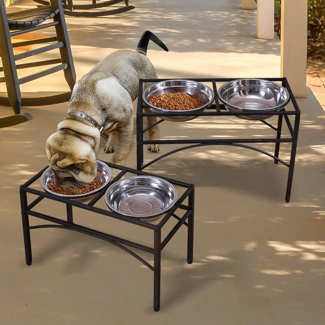 Dual Elevated Raised Pet Feeder