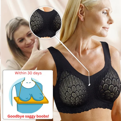 🌷💥Buy 1 Get 1 Free🔥Latex 4.0 Graceful Anti-saggy Breathable Lace Plus-size Bra