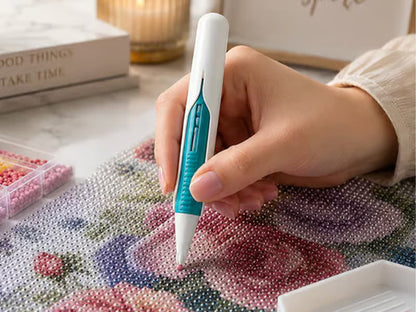🔥Last Day 50% OFF 💎Automatic Diamond Painting Bead Dispenser Pen & Tray Set
