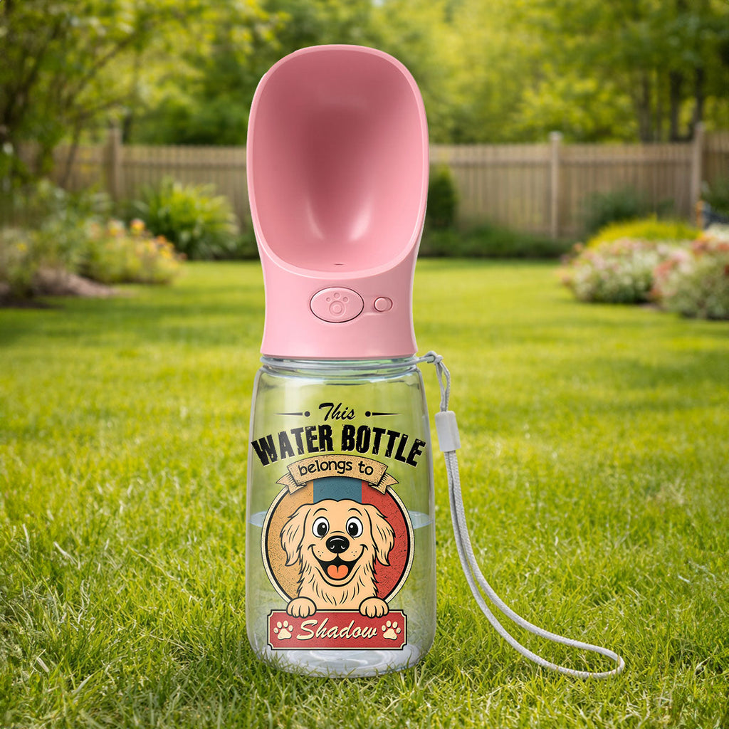 Retro Dog - Personalized Pet Water Bottle With Drinking Feeder