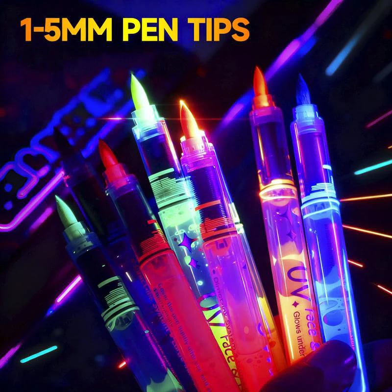🎁New Year Special Deals £9.99!!⚡50K+ SOLD!🎁UV Glow Face and Body Paint Markers Set