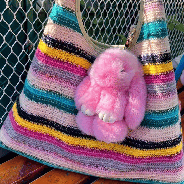 💕Early Bird Special Offer: 60% OFF🐰 Handmade Soft Bunny PomPom Charms