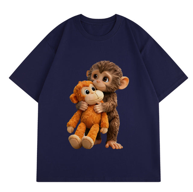 💥Summer Hot Sale 50% OFF💥Unisex Monkey Hugging Toy Graphic T-Shirt