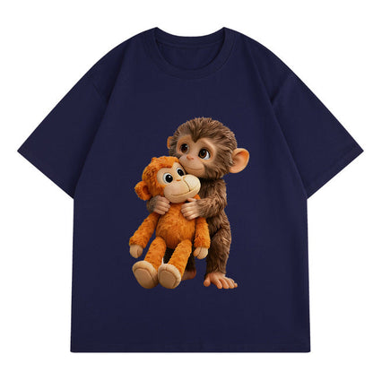 💥Summer Hot Sale 50% OFF💥Unisex Monkey Hugging Toy Graphic T-Shirt