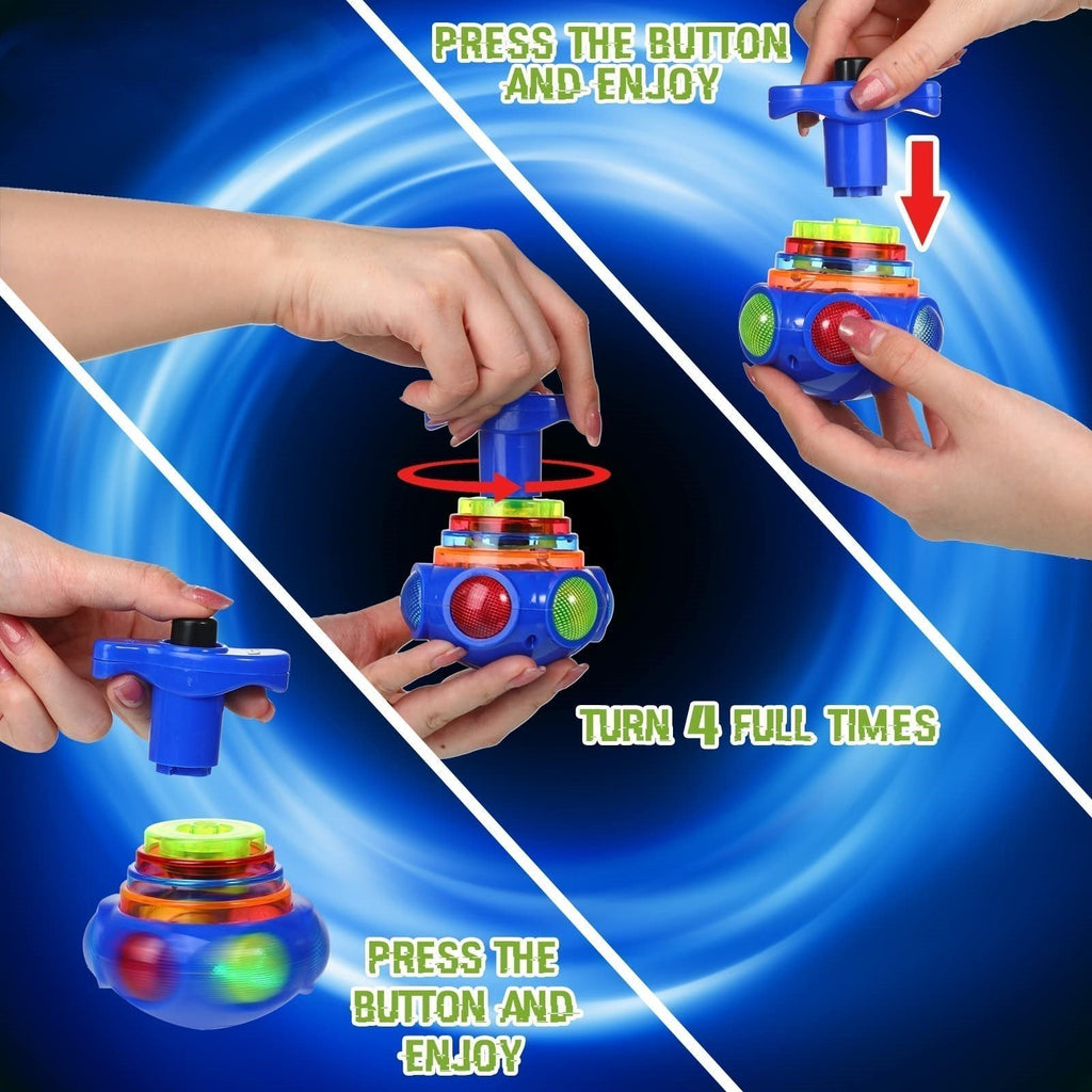 🔥Buy 2 Get 1 FREE（3pcs)🎁Music Flashing Spinners Toy With Launcher