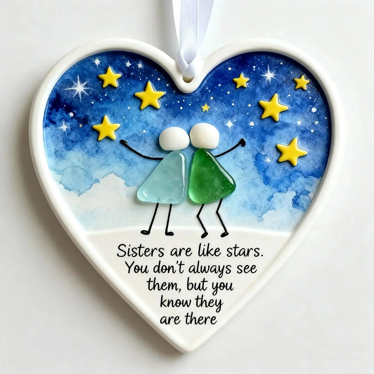 🌲Christmas Sale 70% OFF!!🌊👩‍🤝‍👩Sisterhood Sea Glass Friendship Decor
