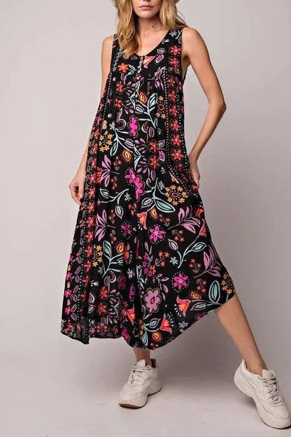 🔥HOT SALE💃Vintage Print Loose Sleeveless Jumpsuit
