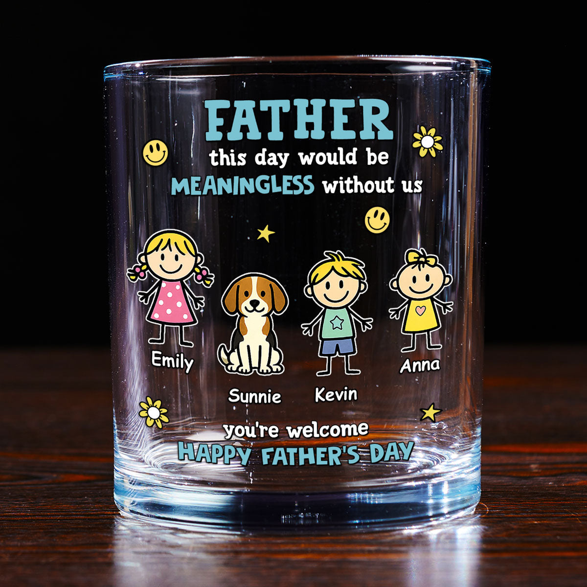 Dad This Day Ours - Personalized Whiskey Glass
