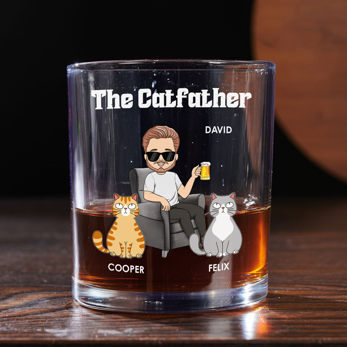 The Catfather - Personalized Whiskey Glass