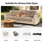 One-Piece Plush Scratch-Resistant Large Sectional Couch Covers with Elastic Straps