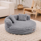 Ultra-Soft Ribbed Plush Removable Donut Orthopedic Dog Bed with Pillows - Cozy Nest
