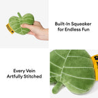 SnugNest Textured Leaf-Shaped Squeaky Dog Toy