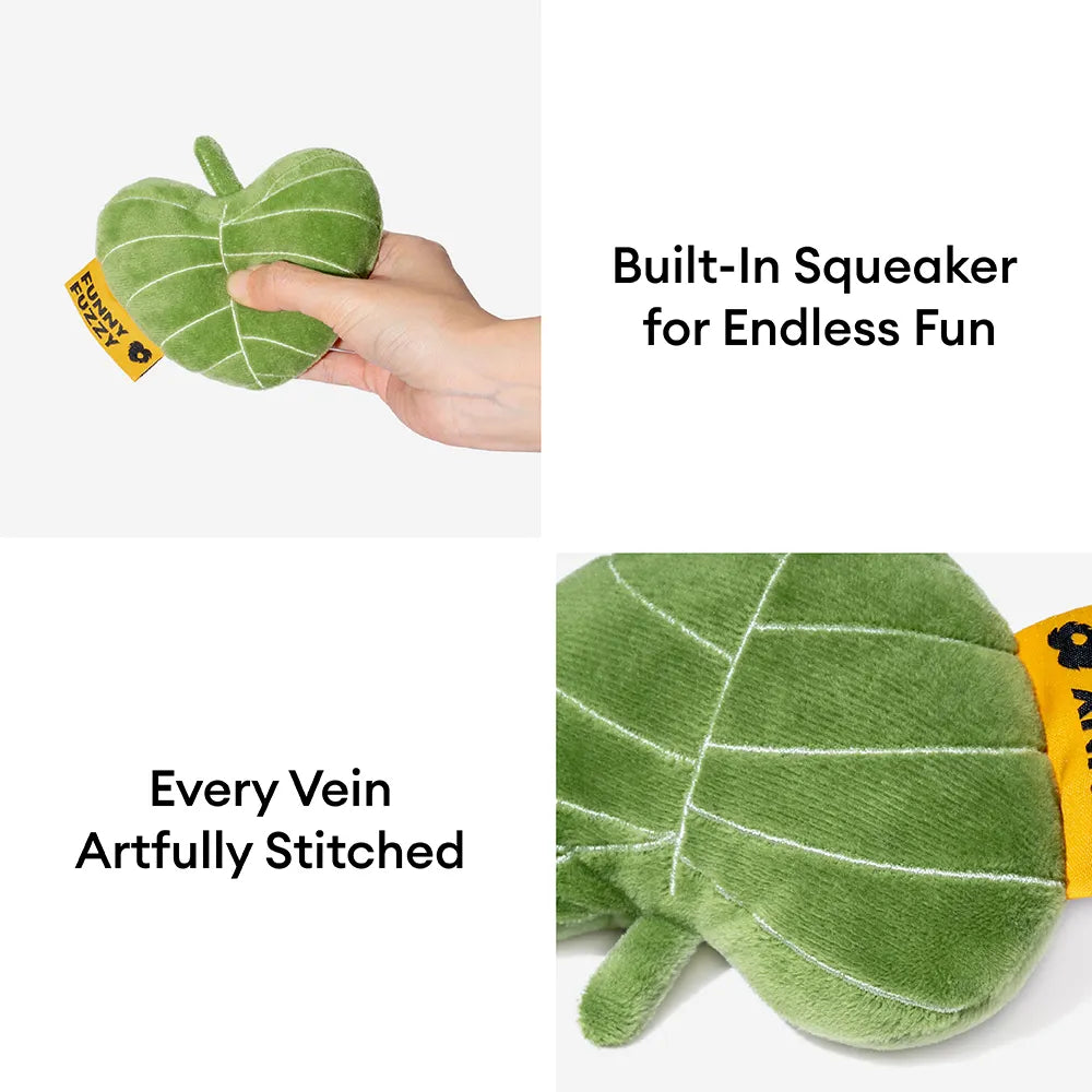 SnugNest Textured Leaf-Shaped Squeaky Dog Toy