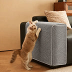 Adjustable Faux Sisal Scratch-Resistant Sofa Armrest Protector Cover for Cats