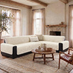 One-Piece Plush Scratch-Resistant Large Sectional Couch Covers with Elastic Straps