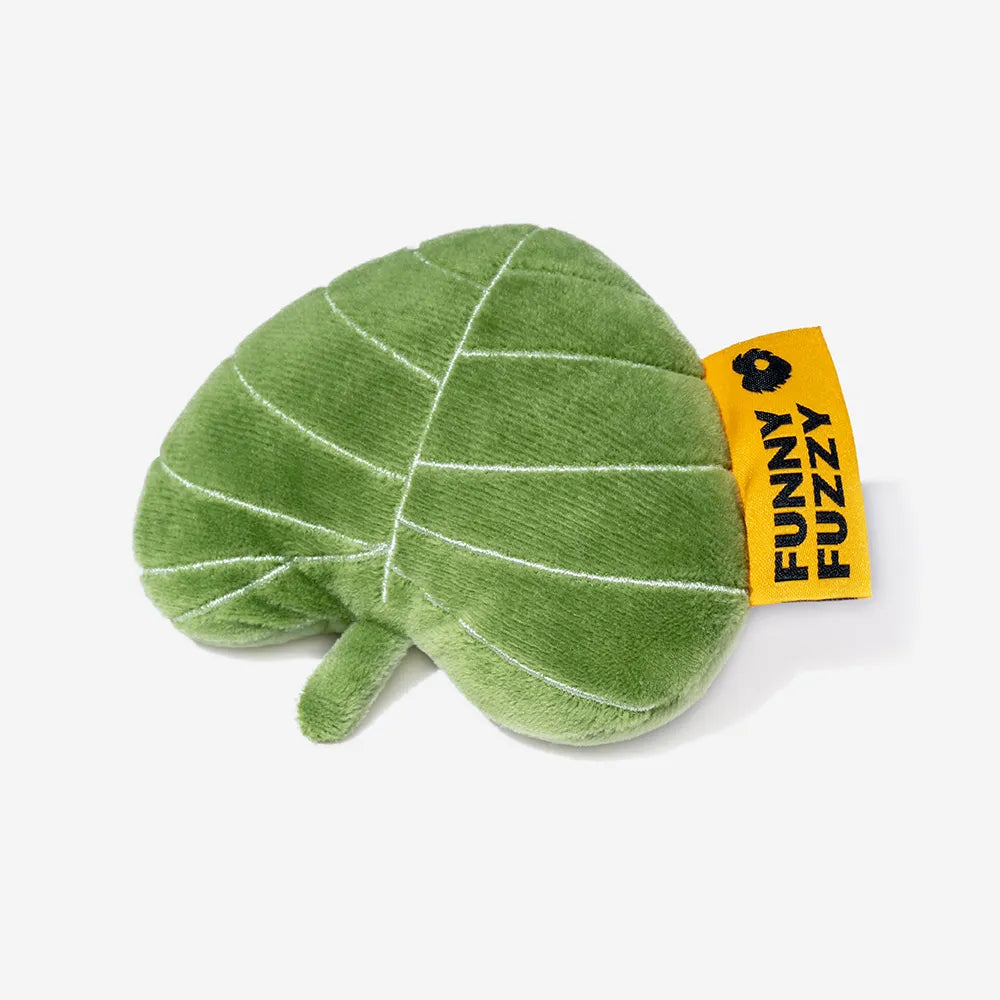 SnugNest Textured Leaf-Shaped Squeaky Dog Toy
