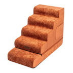 Plush Velvet 2-in-1 Foam Dog Stairs for Beds & Couches