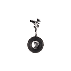 Flamingo Dog Toy Rubber Gladiator Tyre And Rope Black 14cm