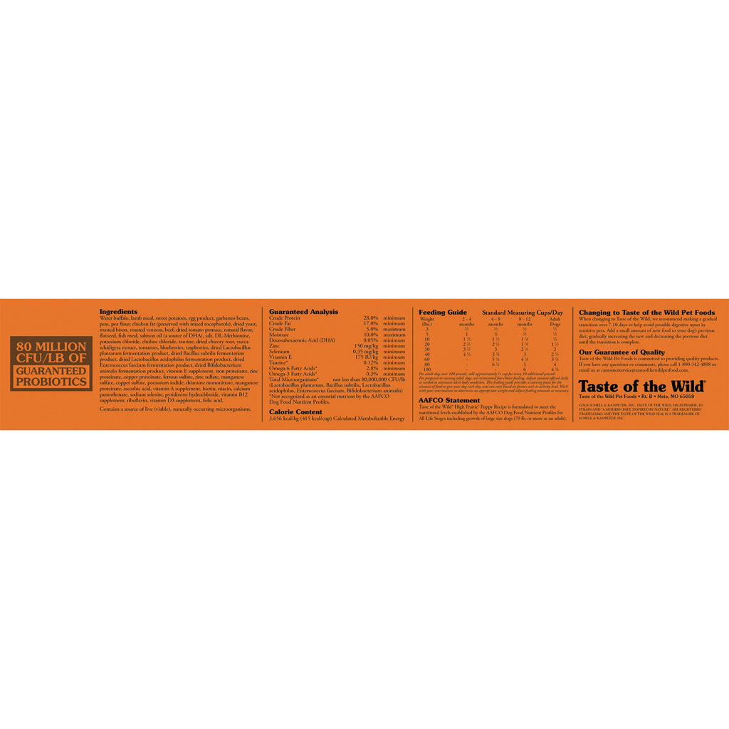Taste of the Wild High Prairie Puppy Recipe with Roasted Bison & Roasted Venison Dry Dog Food
